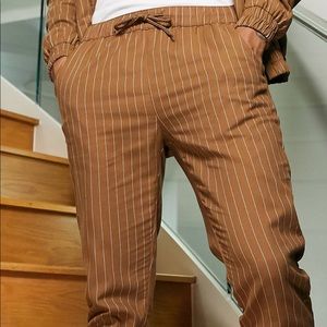 ASOS Skinny Pants in Brown Stripe